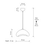 Φωτιστικό οροφής Luna Megapap E27 fiberglass μονόφωτο χρώμα λευκό 30x21x120εκ. - Image 5