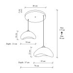 Φωτιστικό οροφής Luna Megapap E27 fiberglass δίφωτο χρώμα λευκό Ø70x115εκ. - Image 5