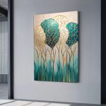 Πίνακας σε καμβά "Golden Leaves" Megapap ψηφιακής εκτύπωσης 70x100x3εκ. - Image 2