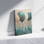 Πίνακας σε καμβά "Golden Leaves" Megapap ψηφιακής εκτύπωσης 70x100x3εκ. - Image 3