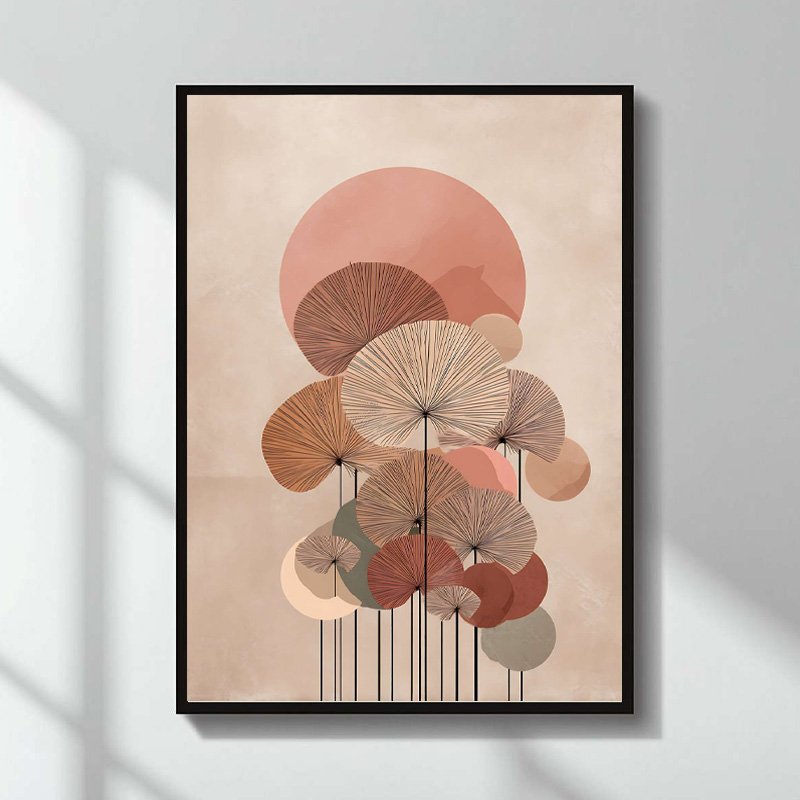 GP052-02681-0 Πίνακας "Pink Leaves" Megapap ψηφιακής εκτύπωσης 50x70εκ. - Image 1