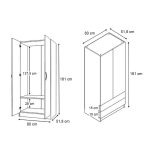 Ντουλάπα ρούχων Vivian Megapap τετράφυλλη με συρτάρια χρώμα καρυδί 160x51,8x181εκ. - Image 5