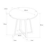 Τραπέζι Rubes Megapap χρώμα λευκό - ανθρακί 100x100x78εκ. - Image 4