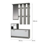 Έπιπλο εισόδου Raynold Megapap χρώμα γκρι σκυροδέματος - λευκό 100x30x180εκ. - Image 4