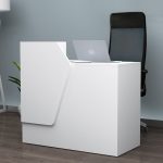 Γραφείο υποδοχής - reception Merlin Megapap χρώμα λευκό 110x50x101,8εκ.