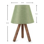 Φωτιστικό επιτραπέζιο Lander Megapap ύφασμα Pvc/ξύλο χρώμα κυπαρισσί/καφέ 22x17x32εκ. - Image 3