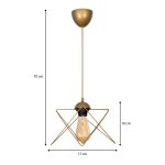 Φωτιστικό οροφής Faven Megapap E27 μεταλλικό μονόφωτο χρώμα χρυσό 17x17x70εκ. - Image 3