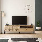 Έπιπλο τηλεόρασης Dionysos Megapap χρώμα sapphire oak 170x45x48,6εκ. - Image 3