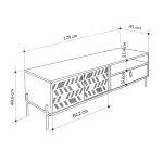 Έπιπλο τηλεόρασης Dionysos Megapap χρώμα sapphire oak 170x45x48,6εκ. - Image 6