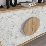 Μπουφές Gora Megapap χρώμα sapphire oak - λευκό εφέ μαρμάρου 110x35,6x82εκ. - Image 4