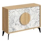 Μπουφές Gora Megapap χρώμα sapphire oak - λευκό εφέ μαρμάρου 110x35,6x82εκ. - Image 5