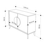 Μπουφές Gora Megapap χρώμα sapphire oak - λευκό εφέ μαρμάρου 110x35,6x82εκ. - Image 6