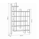 Βιβλιοθήκη Manco Megapap χρώμα λευκό 122x25,5x188εκ. - Image 5