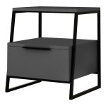 Κομοδίνο Pal Megapap χρώμα ανθρακί 45x40x50εκ. - Image 5