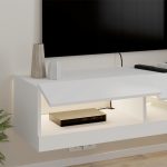 Έπιπλο τηλεόρασης επιτοίχιο Moon Megapap με LED χρώμα λευκό 120x33,8x30εκ. - Image 4