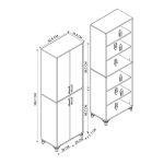 Ντουλάπα κουζίνας/μπάνιου Charlie Megapap χρώμα λευκό 62,6x35,8x186εκ. - Image 5