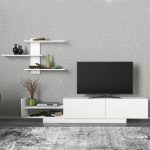 Σύνθεση τηλεόρασης Egemen Megapap χρώμα λευκό 180x32x40εκ. - Image 8