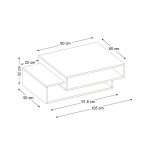 Τραπεζάκι σαλονιού Tab Megapap χρώμα λευκό - καρυδί 105x60x32εκ. - Image 5
