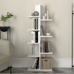 Βιβλιοθήκη Tree Megapap χρώμα λευκό 45x21,4x121,8εκ. - Image 2