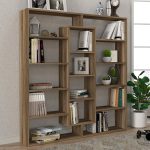 Βιβλιοθήκη Ample Megapap χρώμα καρυδί 125x22x135,7εκ.