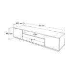 Έπιπλο τηλεόρασης Fedya Megapap χρώμα λευκό - sapphire oak 180x45x44,6εκ. - Image 5