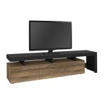 Έπιπλο τηλεόρασης Acnes Megapap χρώμα μαύρο - καρυδί 220x40x52εκ. - Image 4