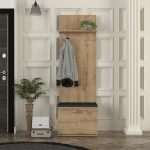 Έπιπλο εισόδου Track Megapap χρώμα sapphire oak 60x38,2x190εκ. - Image 4