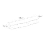 Έπιπλο τηλεόρασης επιτοίχιο Perk Megapap με LED χρώμα ανθρακί - sepet oak 150x35x19,2εκ. - Image 7