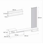 Σύνθεση τηλεόρασης Dumont Megapap χρώμα λευκό - sepet oak 240x36,8x200εκ. - Image 6