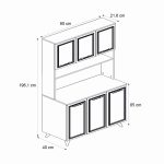 Έπιπλο κουζίνας Potter 3 Megapap χρώμα λευκό - rota oak 90x40x196,1εκ. - Image 6