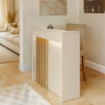 Γραφείο υποδοχής - reception Karibu Megapap με LED χρώμα sandstone - sepet oak 90x40x100εκ. - Image 3