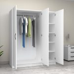 Ντουλάπα ρούχων Victoria Megapap τρίφυλλη χρώμα λευκό 150x60x181εκ. - Image 2