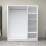 Ντουλάπα ρούχων Victoria Megapap τρίφυλλη χρώμα λευκό 150x60x181εκ. - Image 3