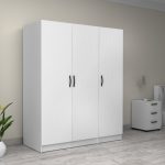 Ντουλάπα ρούχων Victoria Megapap τρίφυλλη χρώμα λευκό 150x60x181εκ. - Image 4