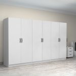 Ντουλάπα ρούχων Victoria Megapap εξάφυλλη χρώμα λευκό 300x60x181εκ. - Image 4
