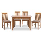 Σετ τραπεζαρίας Bergen-Francis Megapap 5 τμχ μασίφ ξύλο-MDF με επεκτεινόμενο τραπέζι 120/150x68x77εκ. - Image 2