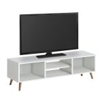 Έπιπλο τηλεόρασης Loren Megapap χρώμα λευκό 120x30x40εκ. - Image 2