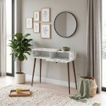 Κονσόλα Napoli Megapap χρώμα λευκό εφέ μαρμάρου 90x29x88εκ. - Image 2