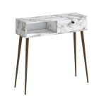 Κονσόλα Napoli Megapap χρώμα λευκό εφέ μαρμάρου 90x29x88εκ. - Image 4