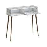 Κονσόλα Napoli Megapap χρώμα λευκό εφέ μαρμάρου 90x29x88εκ. - Image 5