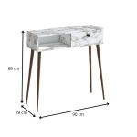 Κονσόλα Napoli Megapap χρώμα λευκό εφέ μαρμάρου 90x29x88εκ. - Image 6