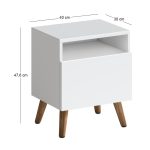 Κομοδίνο Sole Megapap χρώμα λευκό 40x30x47,6εκ. - Image 4