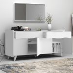 Μπουφές Sila Megapap χρώμα λευκό 140x45x72εκ. - Image 2