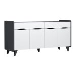 Μπουφές Sila Megapap χρώμα λευκό - ανθρακί 140x45x72εκ. - Image 3