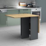 Τραπέζι Pepe Megapap επεκτεινόμενο χρώμα ανθρακί - φυσικό οξιάς 28(56+56)x77x75εκ. - Image 5