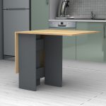 Τραπέζι Pepe Megapap επεκτεινόμενο χρώμα ανθρακί - φυσικό οξιάς 28(56+56)x77x75εκ. - Image 7