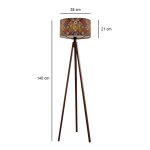 Φωτιστικό δαπέδου Rosling Megapap Mdf/ύφασμα Pvc χρώμα καρυδί - πολύχρωμο 38x38x140εκ. - Image 3