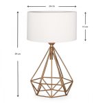 Φωτιστικό επιτραπέζιο Vanstone Megapap ύφασμα/μέταλλο χρωμα κρεμ/χρυσό 24x15x39εκ. - Image 3