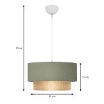 Φωτιστικό οροφής Lucifer Megapap E27 υφασμάτινο μονόφωτο χρώμα παστέλ πράσινο 30x15x70εκ. - Image 3