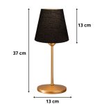 Φωτιστικό επιτραπέζιο Santo Megapap E27 ύφασμα Pvc χρώμα μαύρο - χρυσό Ø13x37εκ. - Image 3
